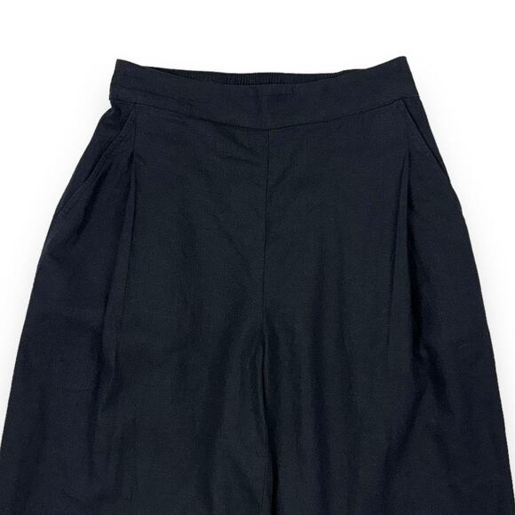 Madewell Women's Linen Blend Straight Leg Crop Pant Size 00 Black - Picture 6 of 15